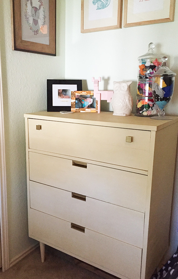 Mid Century Painted Dresser by Happy Chapter in Woodland Theme Nursery